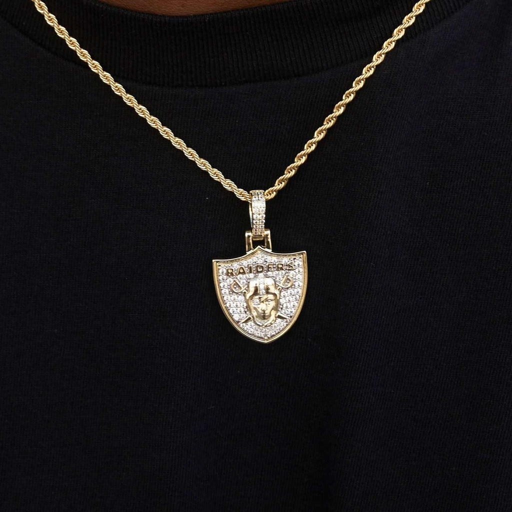 Las Vegas Raiders Official NFL Micro Logo Pendant - Yellow Gold