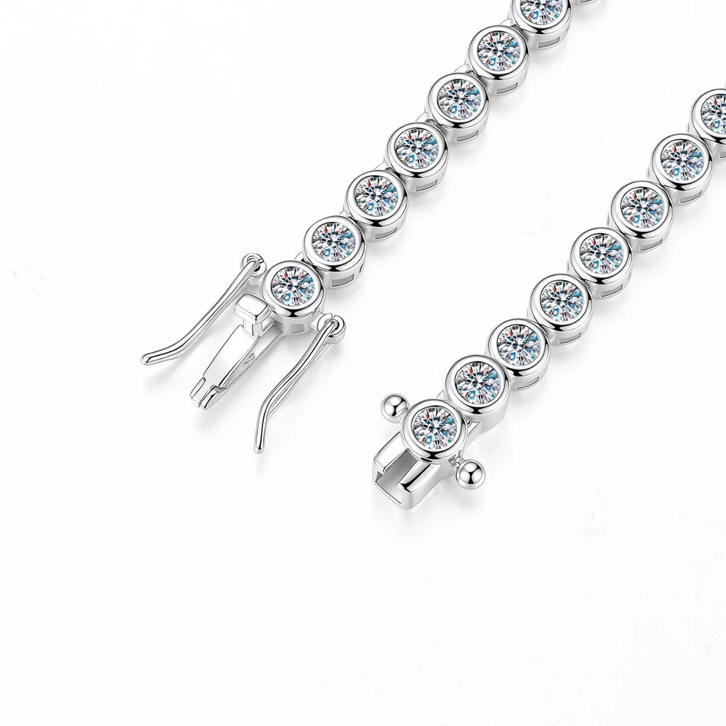 Round Bezel Tennis Chain Bracelet