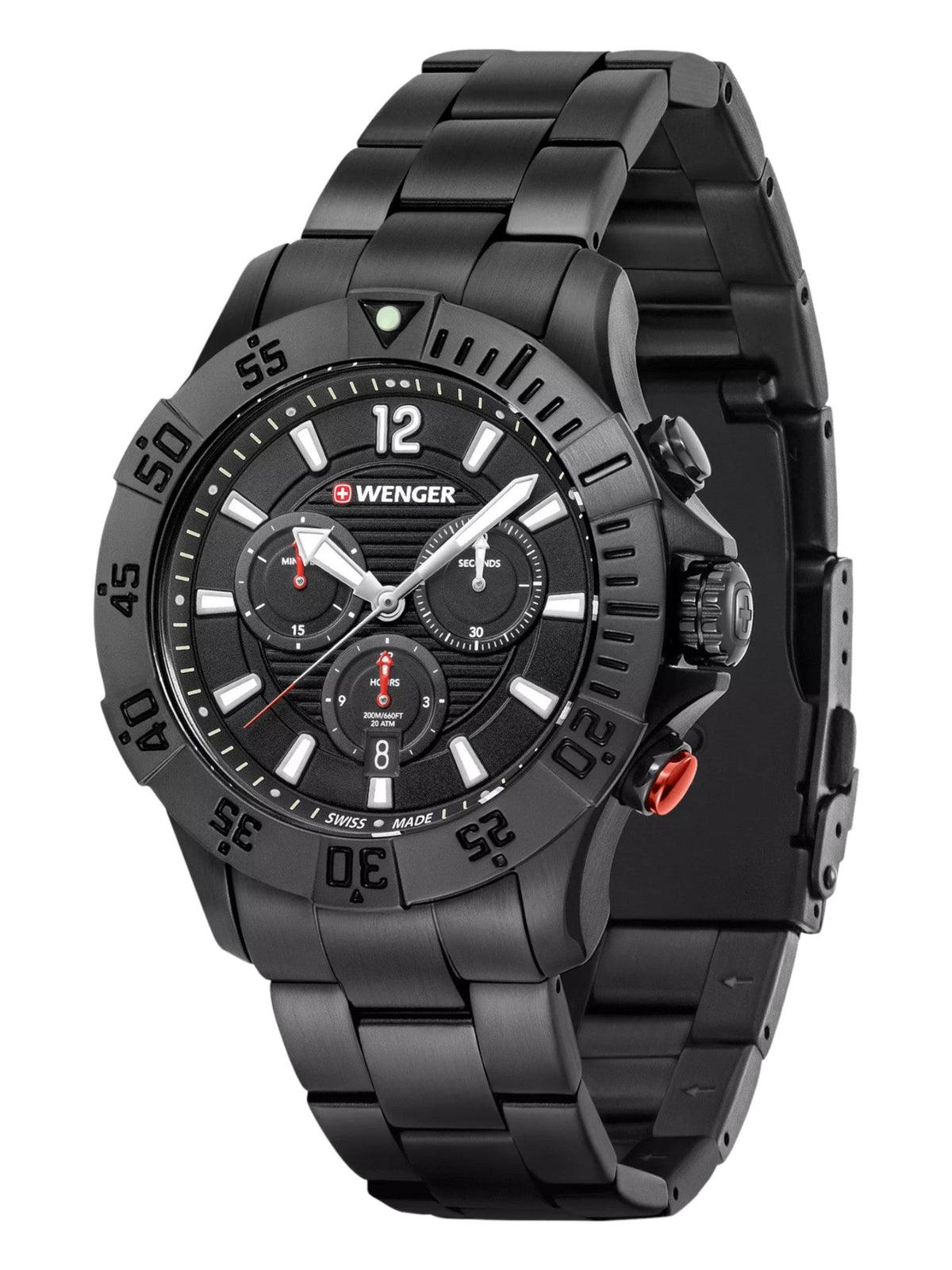 Wenger Swiss Army Men's 01.0643.121 Seaforce Black Dial Watch 43 mm