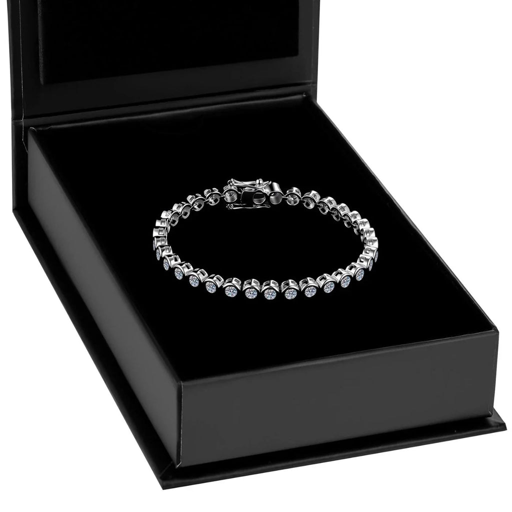 Round Bezel Tennis Chain Bracelet