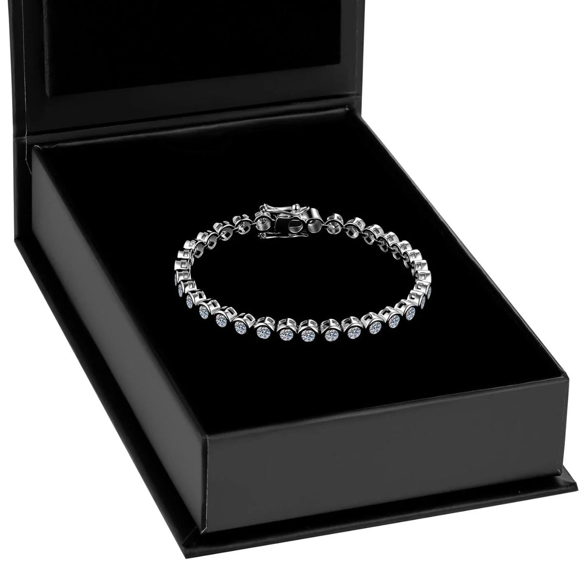 Round Bezel Tennis Chain Bracelet