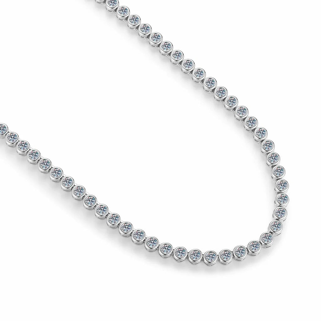 Round Bezel Tennis Chain Necklace