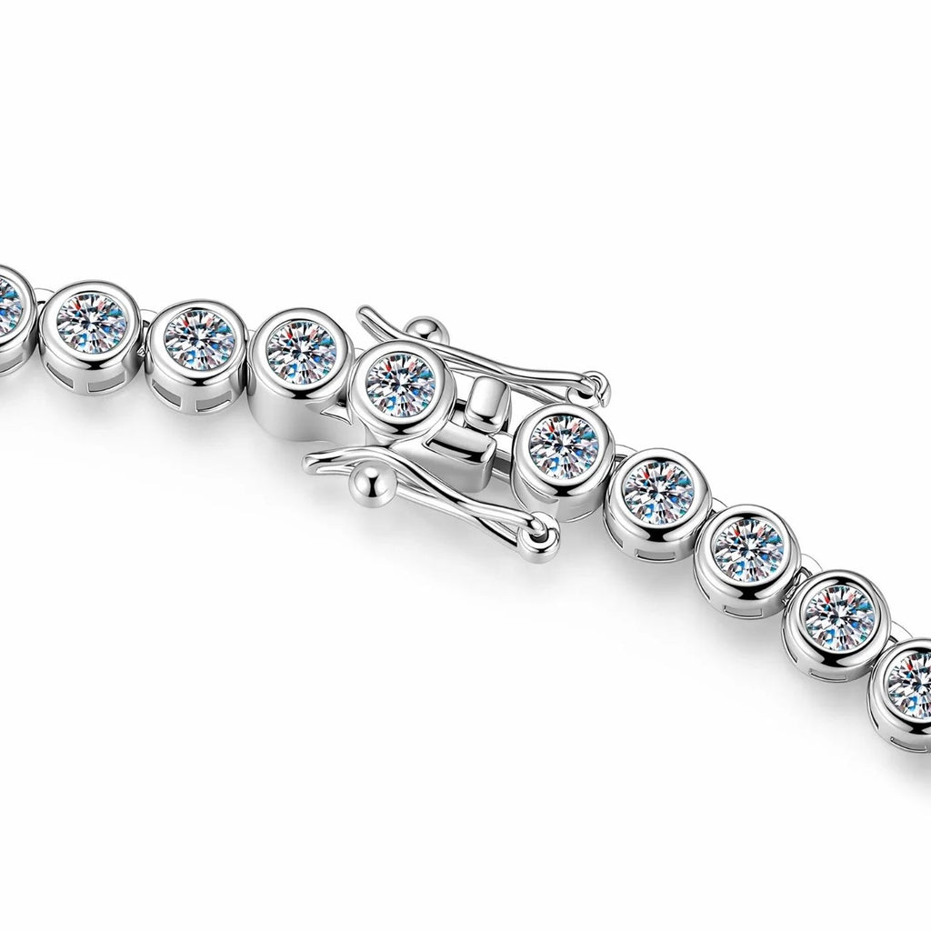 Round Bezel Tennis Chain Necklace
