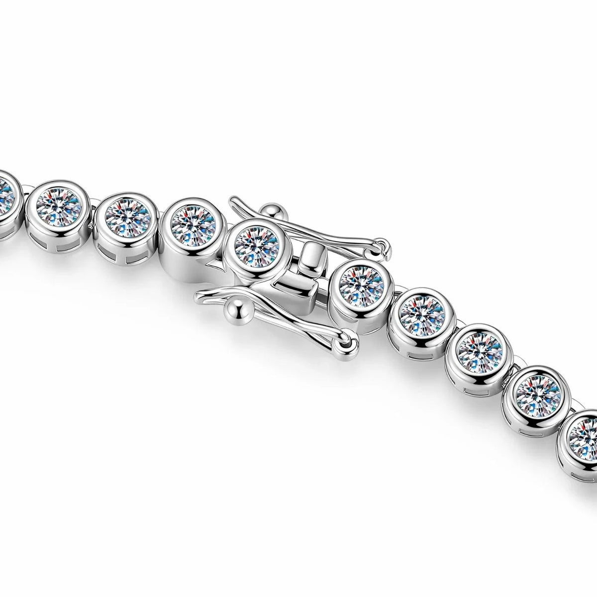 Round Bezel Tennis Chain Necklace