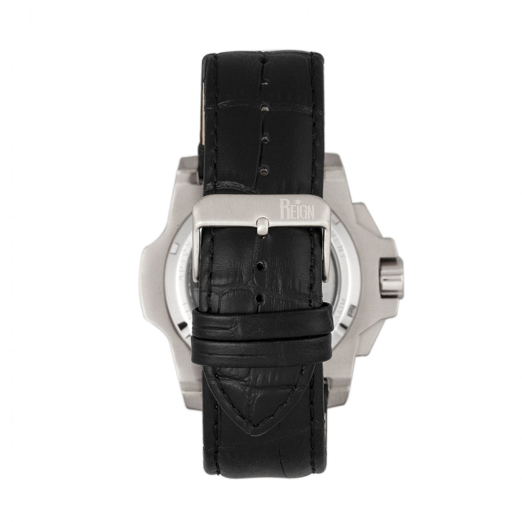 Commodus Automatic Skeleton Leather-Band Watch