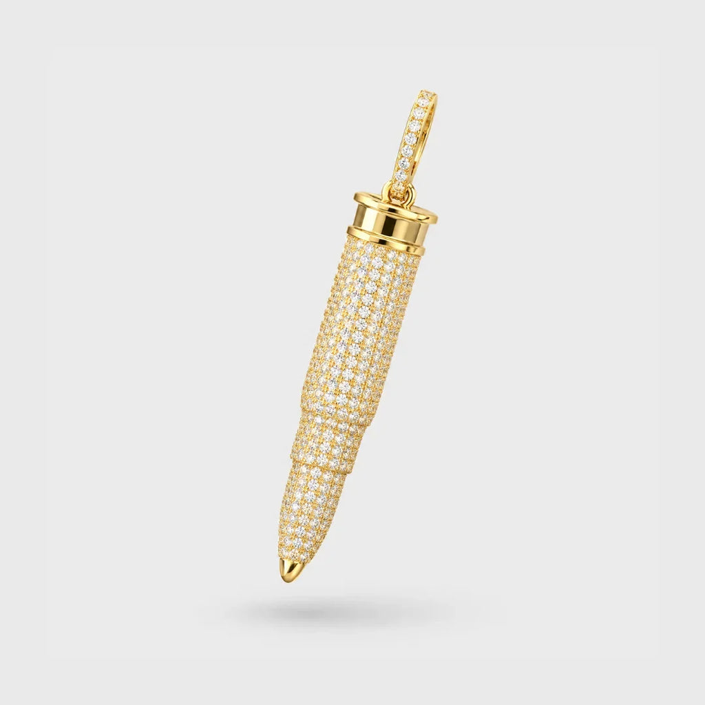 Iced Bullet Pendant (Gold)