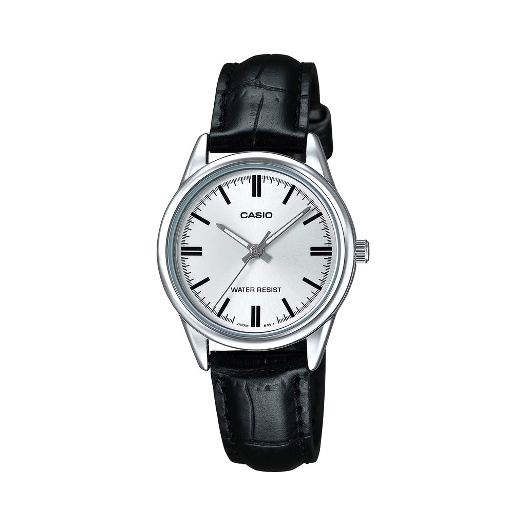 Casio Women’s Silver Dial Leather Analog Watch - LTP-V005L-7AUDF