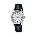 Casio Women’s Silver Dial Leather Analog Watch - LTP-V005L-7AUDF