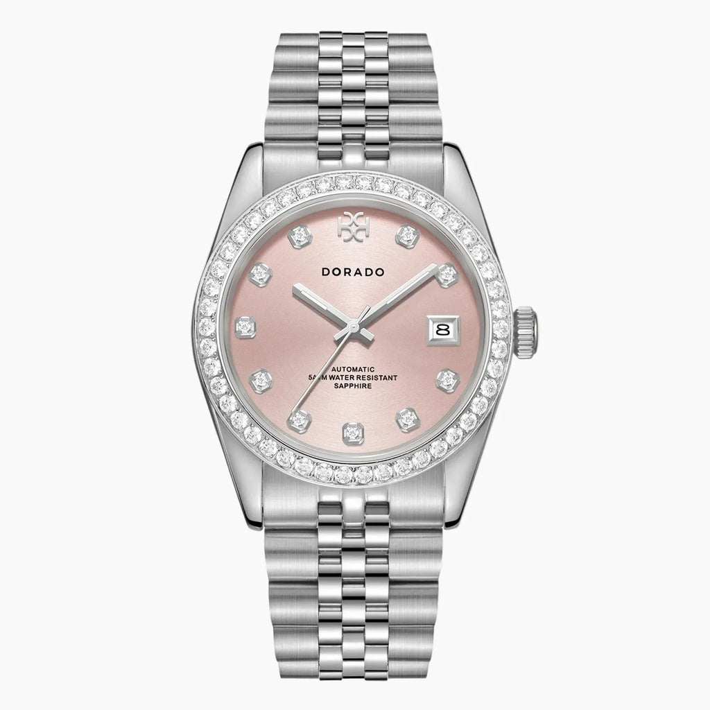 DORADO Iced Silver Timeless Watch - Pink