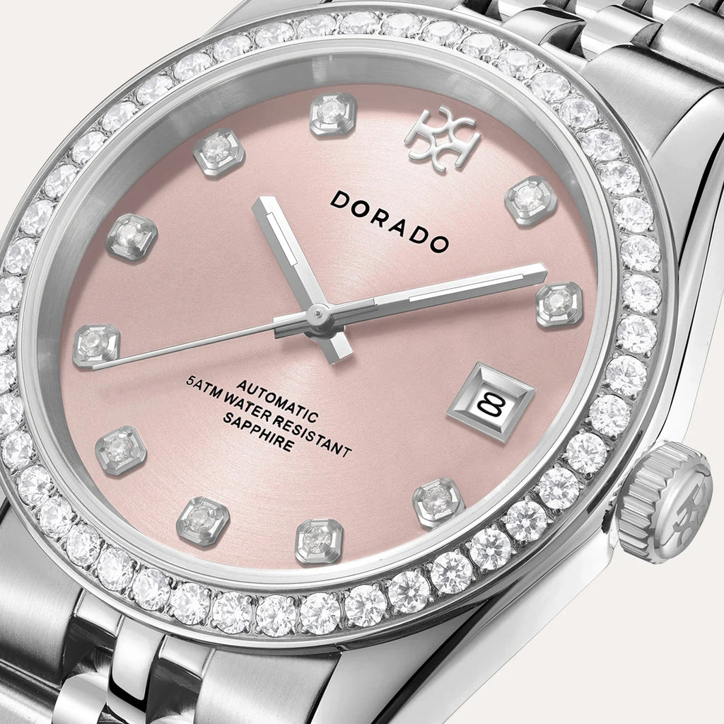 DORADO Iced Silver Timeless Watch - Pink