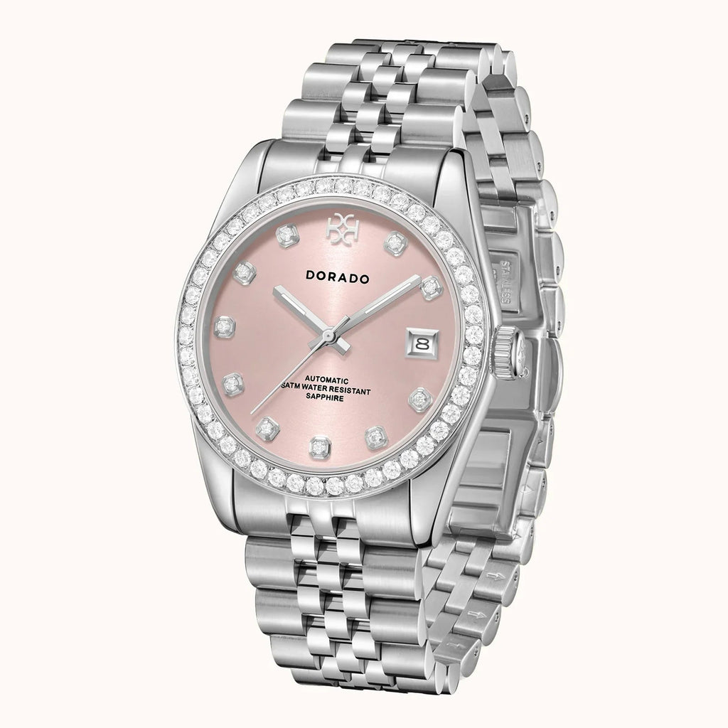 DORADO Iced Silver Timeless Watch - Pink