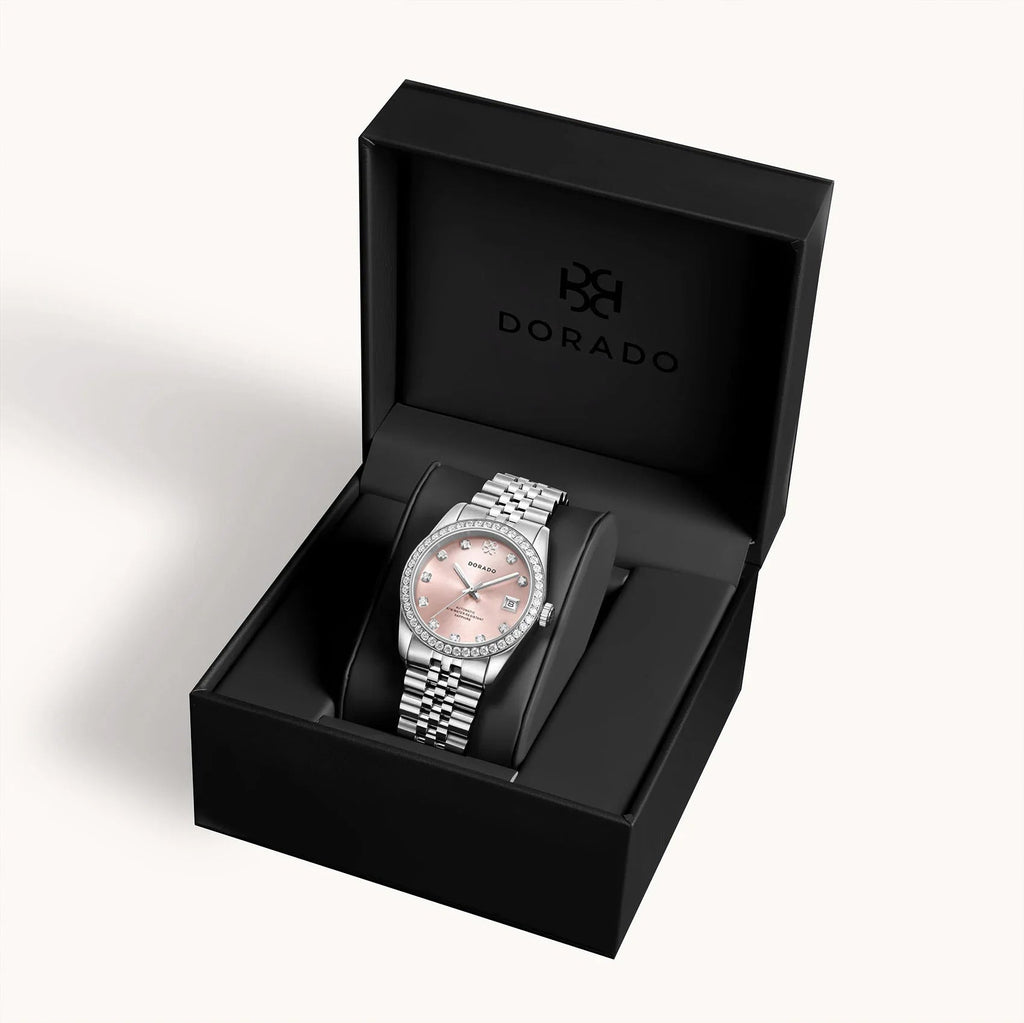 DORADO Iced Silver Timeless Watch - Pink
