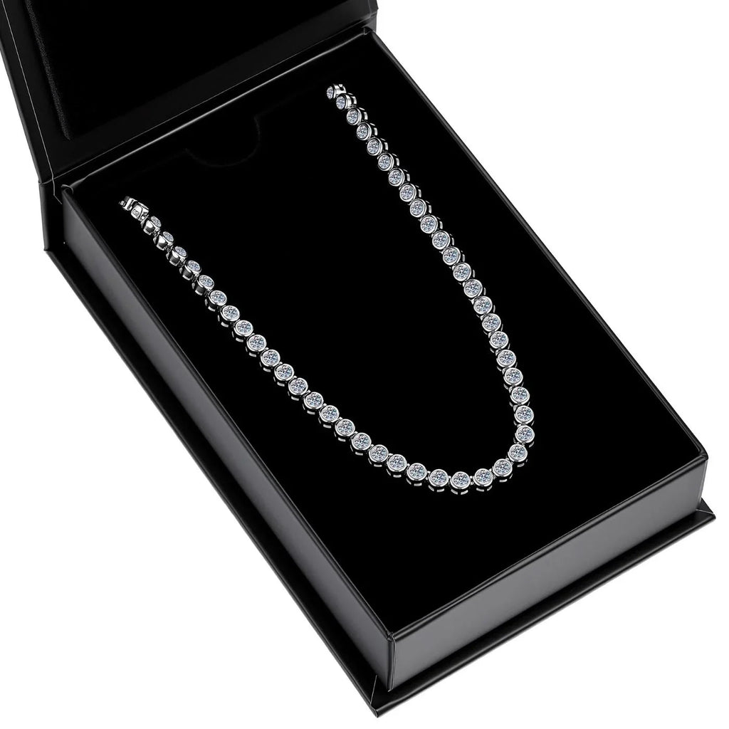 Round Bezel Tennis Chain Necklace