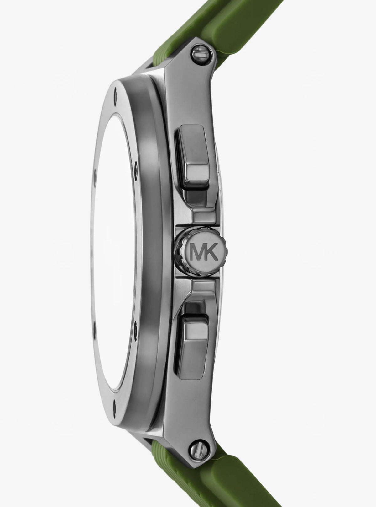 Oversized Lennox Gunmetal-Tone and Silicone Watch