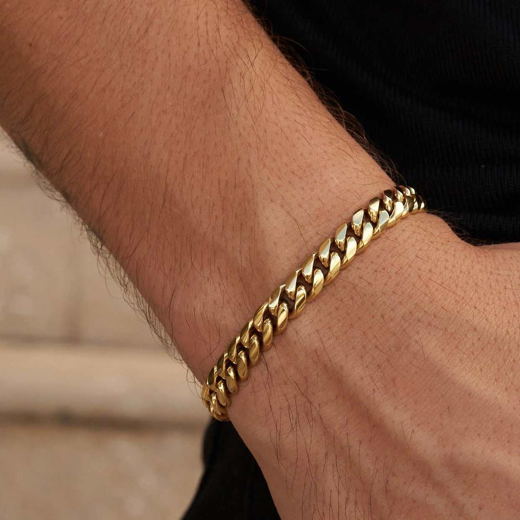 Miami Cuban Link Bracelet in Yellow Gold- 8mm