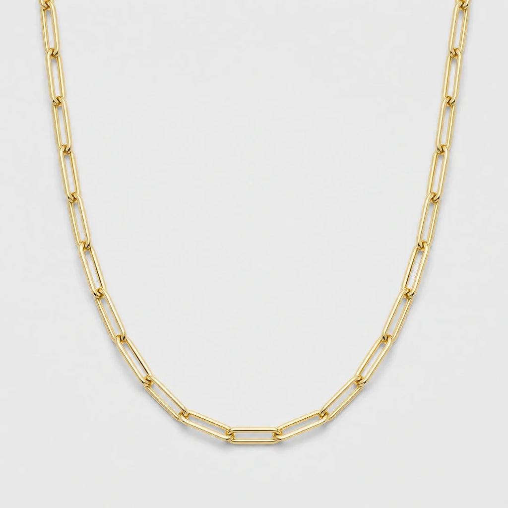 Women's Paperclip Chain (Gold) - 3mm