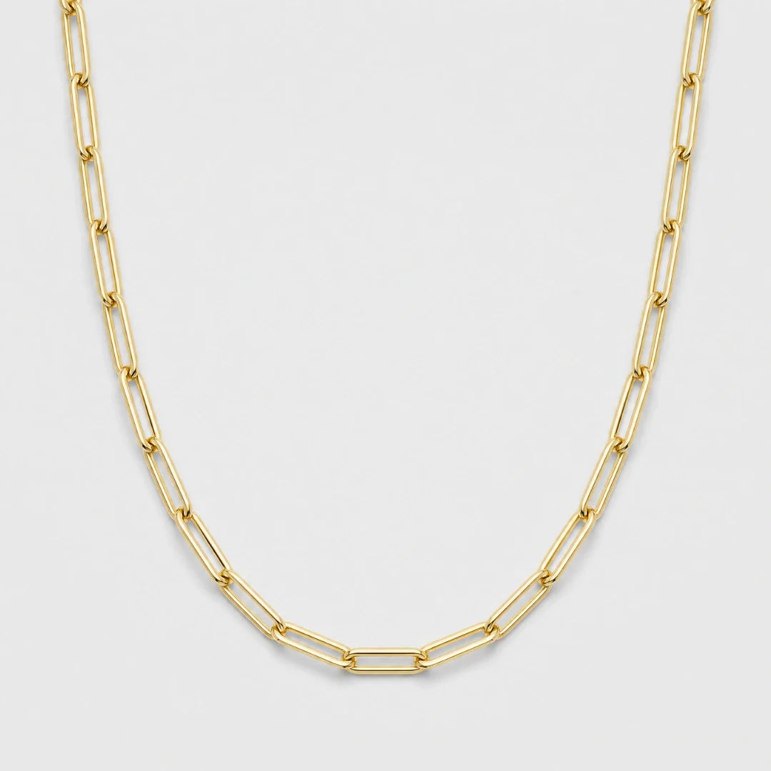 Women's Paperclip Chain (Gold) - 3mm