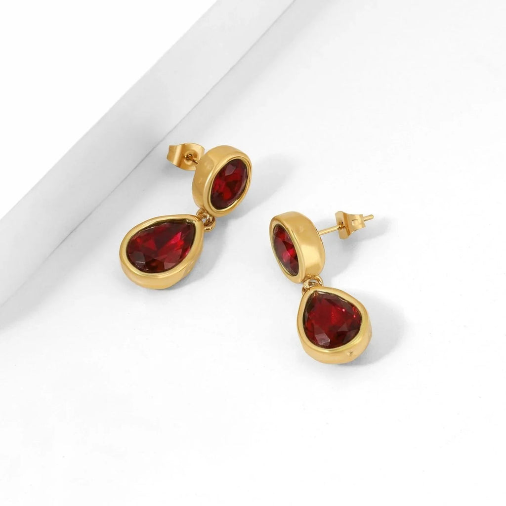 Heirloom Teardrop Stone Earrings
