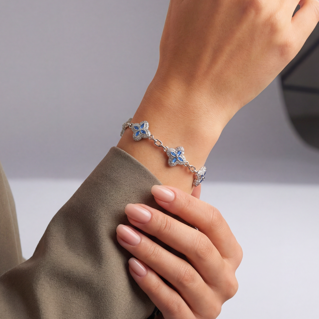 Blue Clover Icon Bracelet