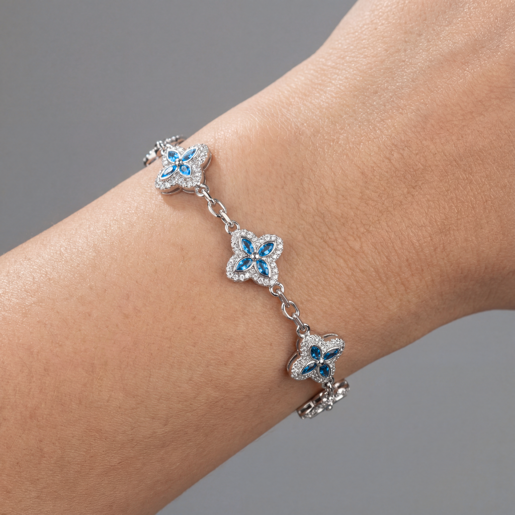 Blue Clover Icon Bracelet
