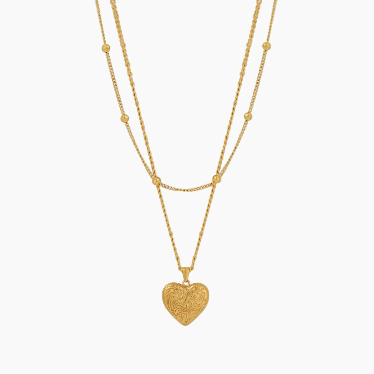 Heirloom Gold Heart Necklace Set
