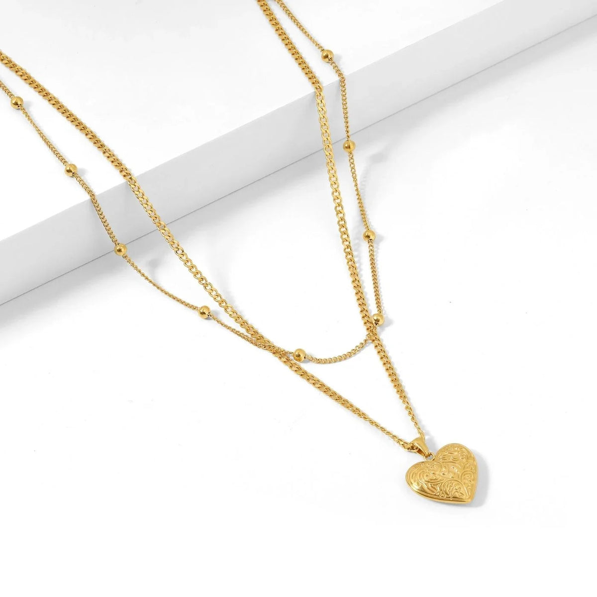 Heirloom Gold Heart Necklace Set