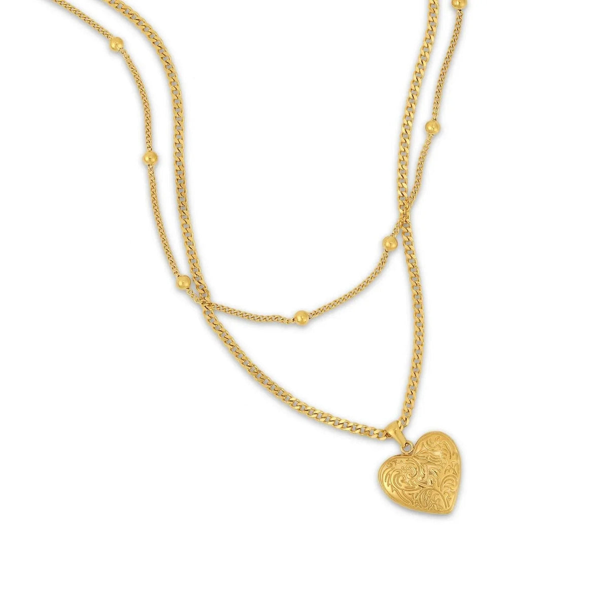 Heirloom Gold Heart Necklace Set