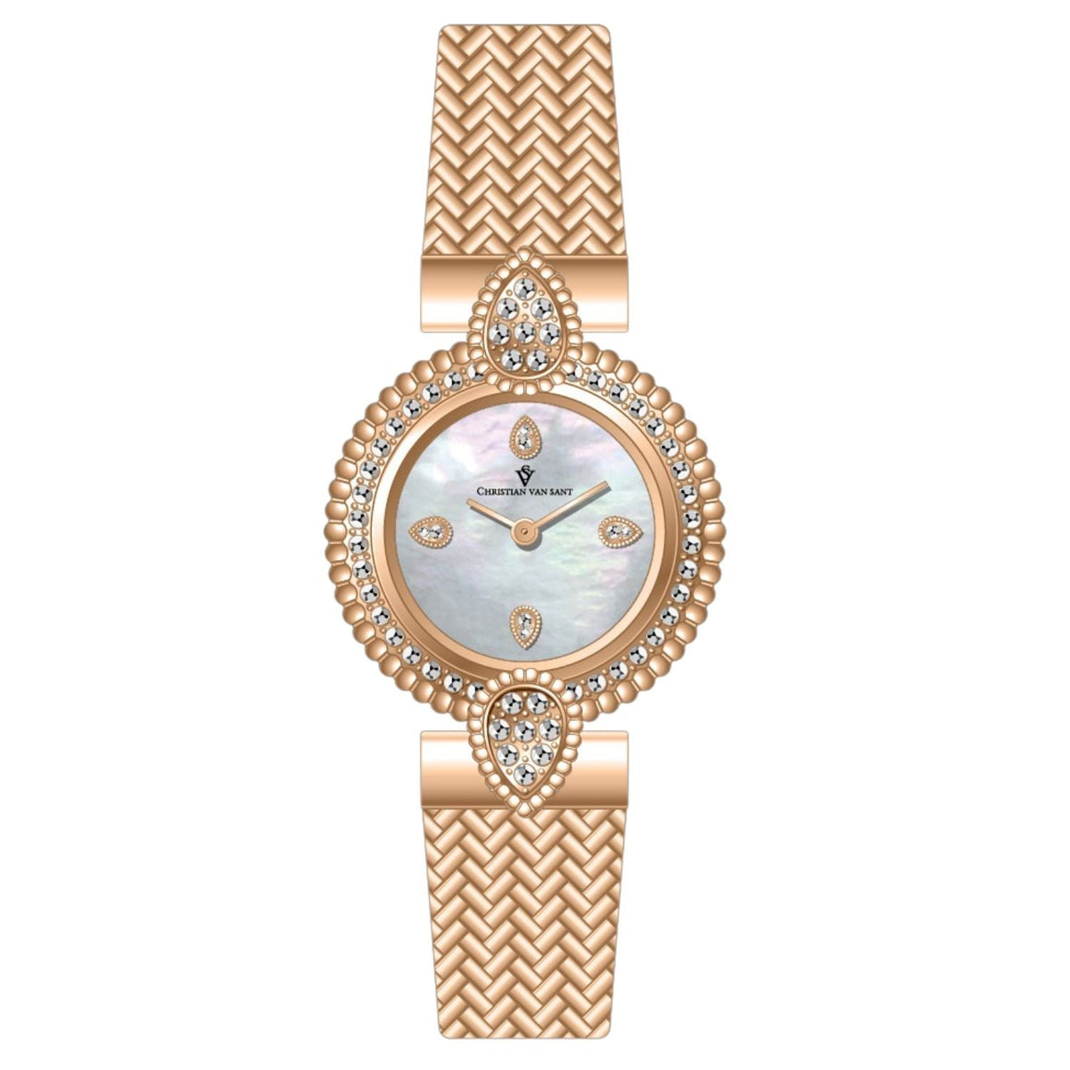 Christian Van Sant Women's Silver Round 23mm