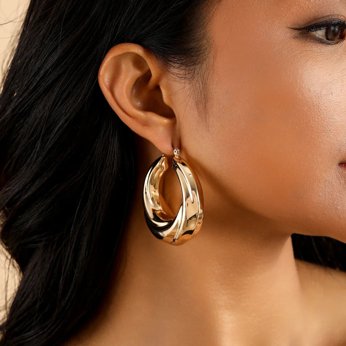 Round Twisted Hoop Earrings