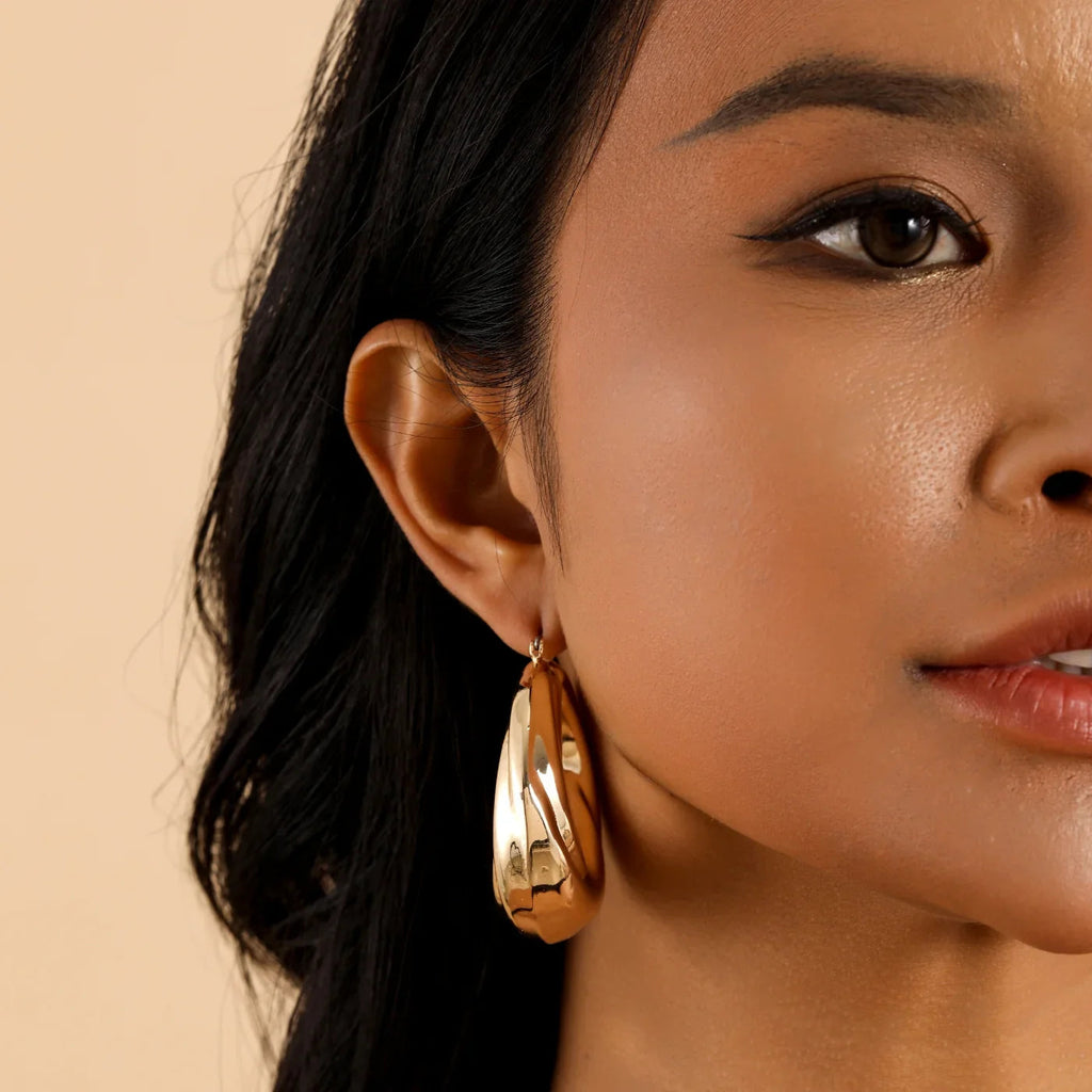 Round Twisted Hoop Earrings