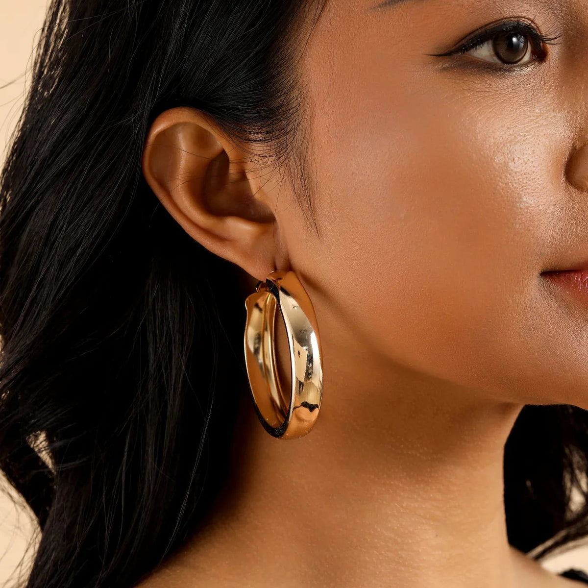 Chunky Hollow Hoop Earrings