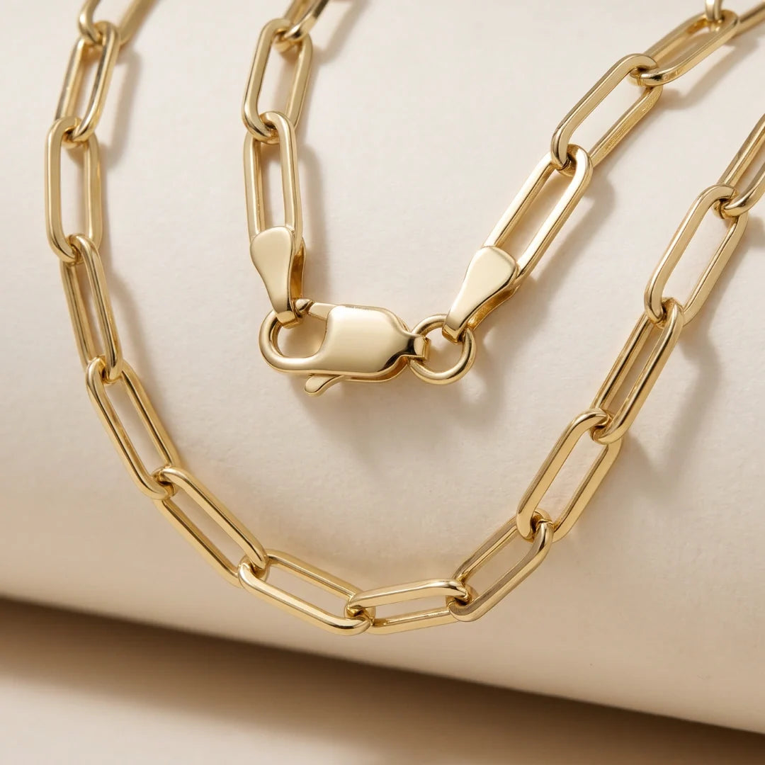 Women's Paperclip Chain (Gold) - 3mm