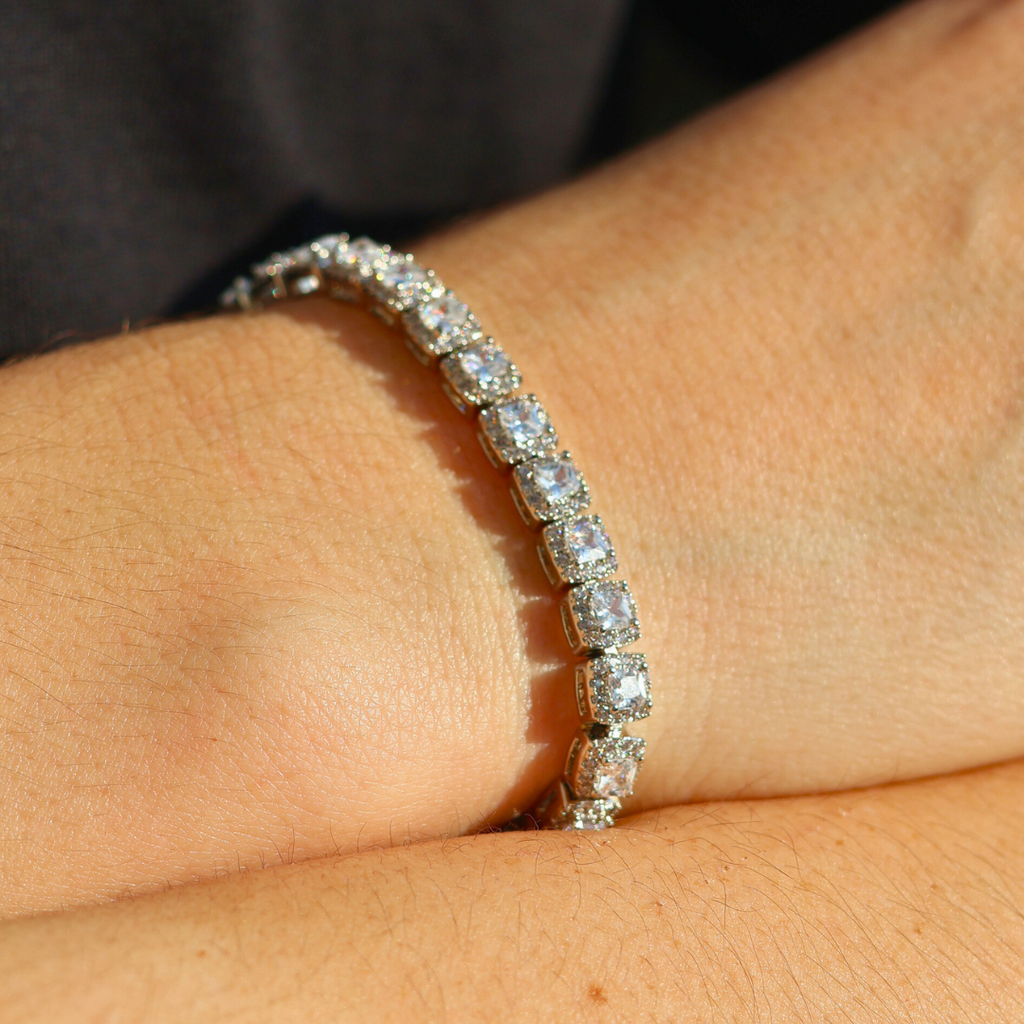 Women's Micro Clustered Tennis Bracelet (Silver) - 5mm