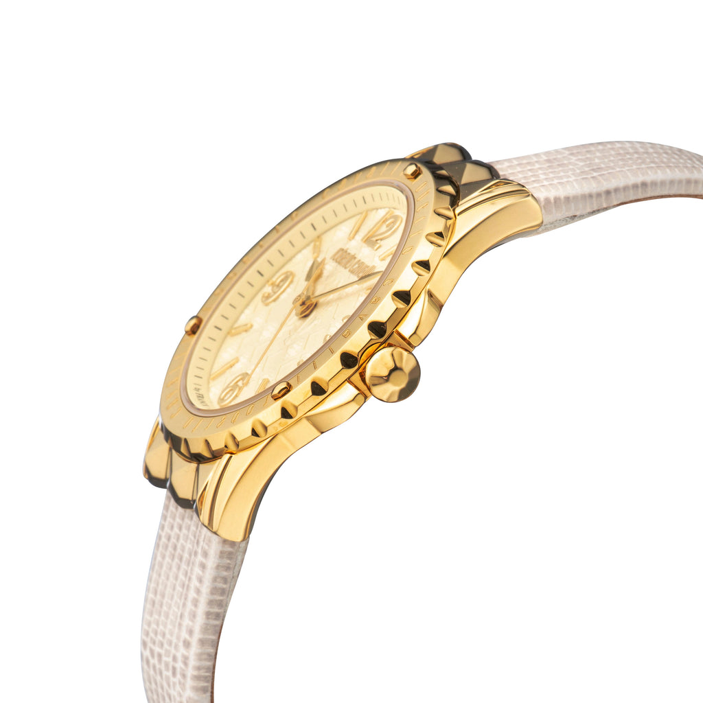 Roberto Cavalli Women's Champagne Dial Beige Leather Watch