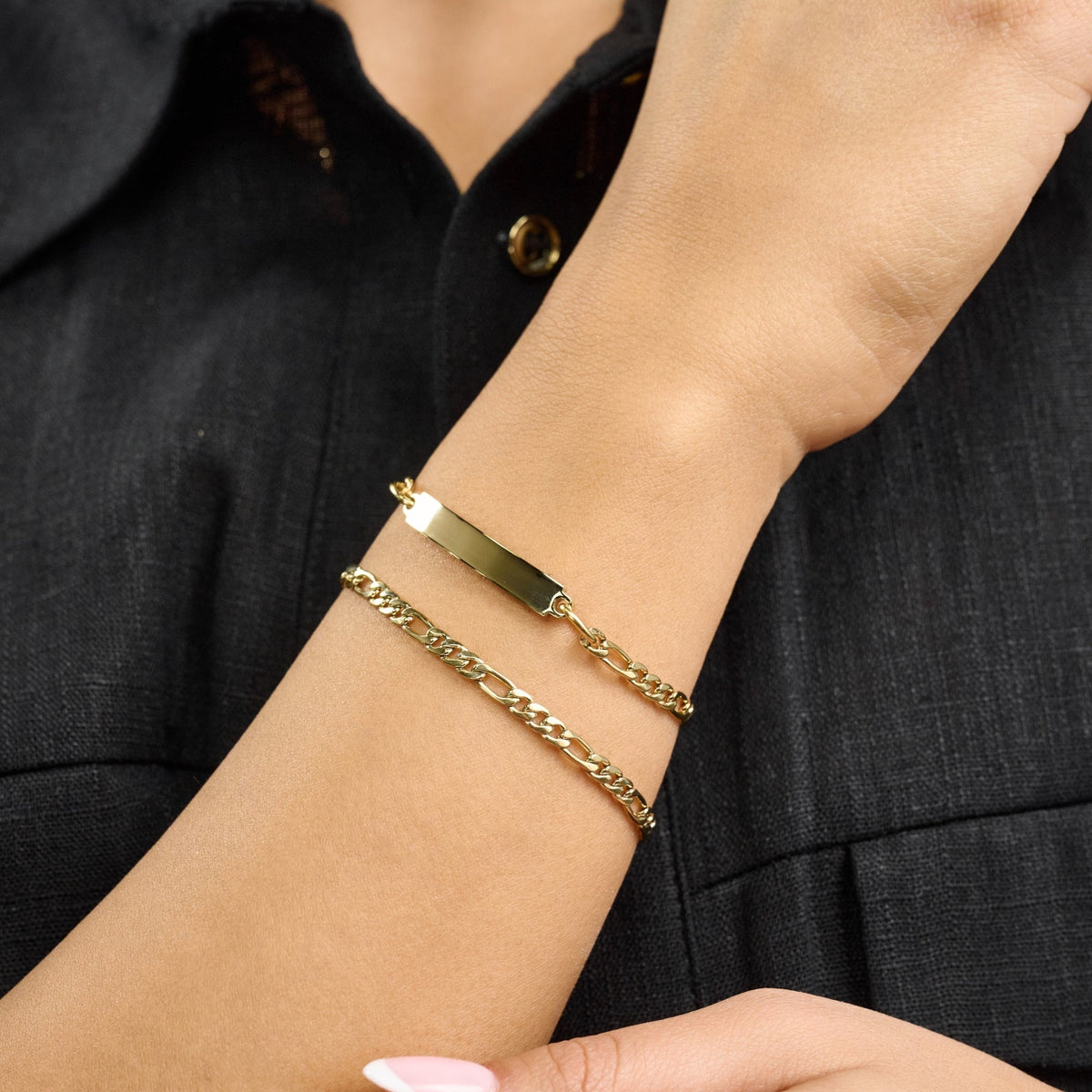 4mm Figaro Link ID Bracelet