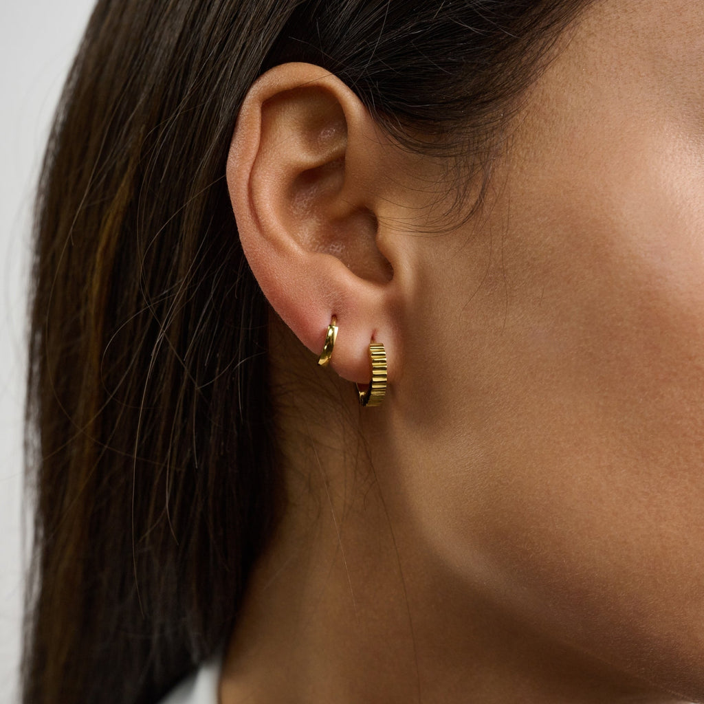 Rippled Huggie Earrings