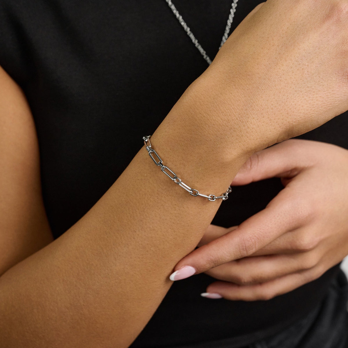 Modern Paper Clip Chain Bracelet