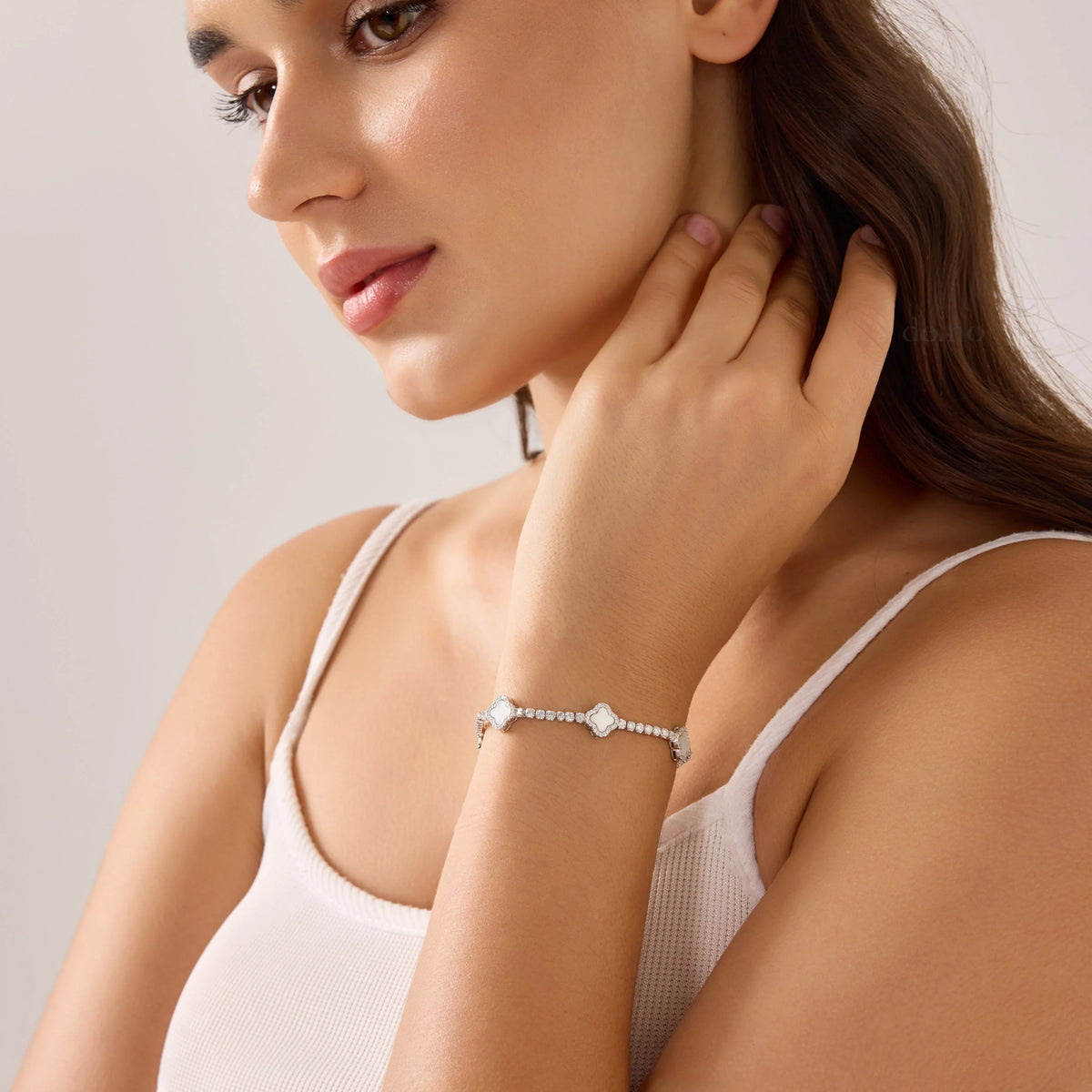 Iced Clover Tennis Bracelet