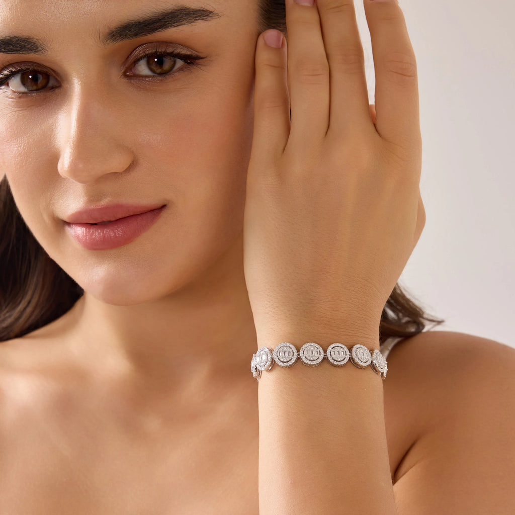 Iced Halo Tennis Bracelet