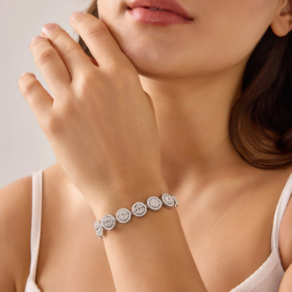 Iced Halo Tennis Bracelet