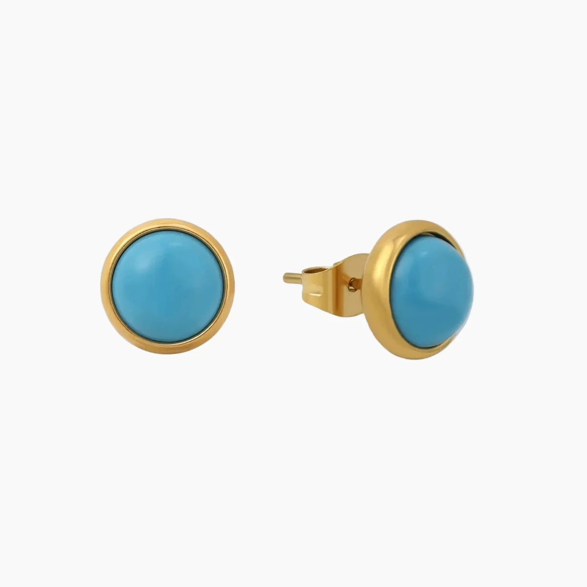Heirloom Turquoise Bezel Stud Earrings