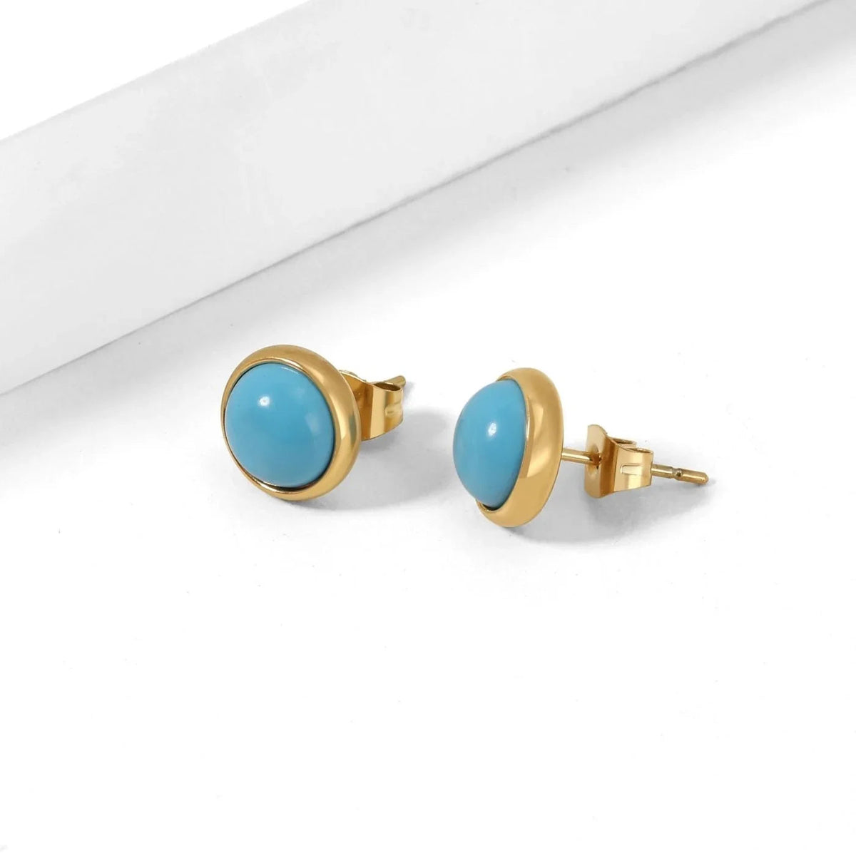 Heirloom Turquoise Bezel Stud Earrings