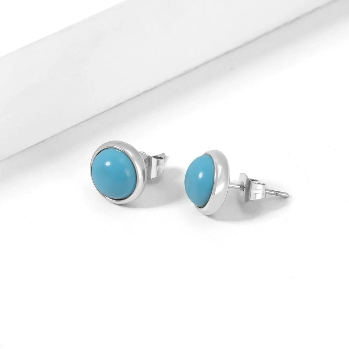 Heirloom Turquoise Bezel Stud Earrings