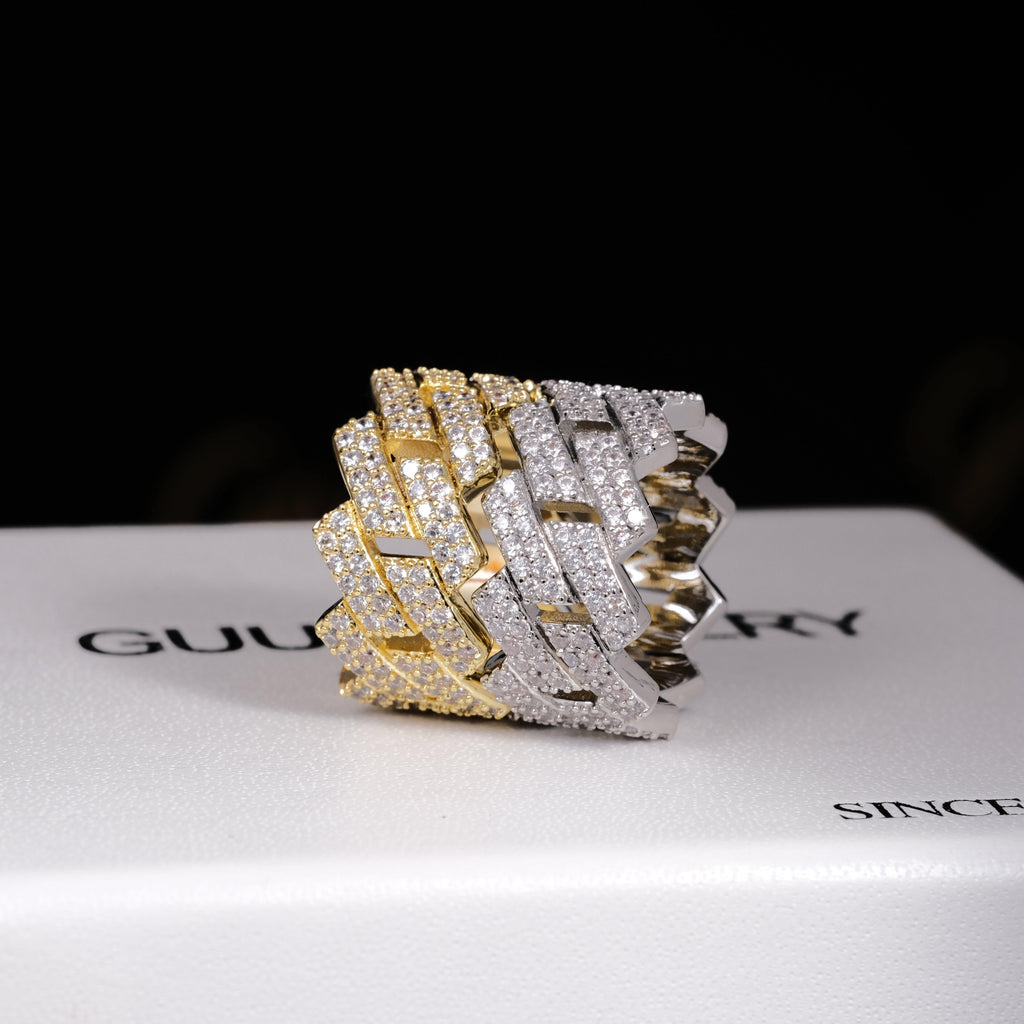 14MM Iced Prong Cuban Ring