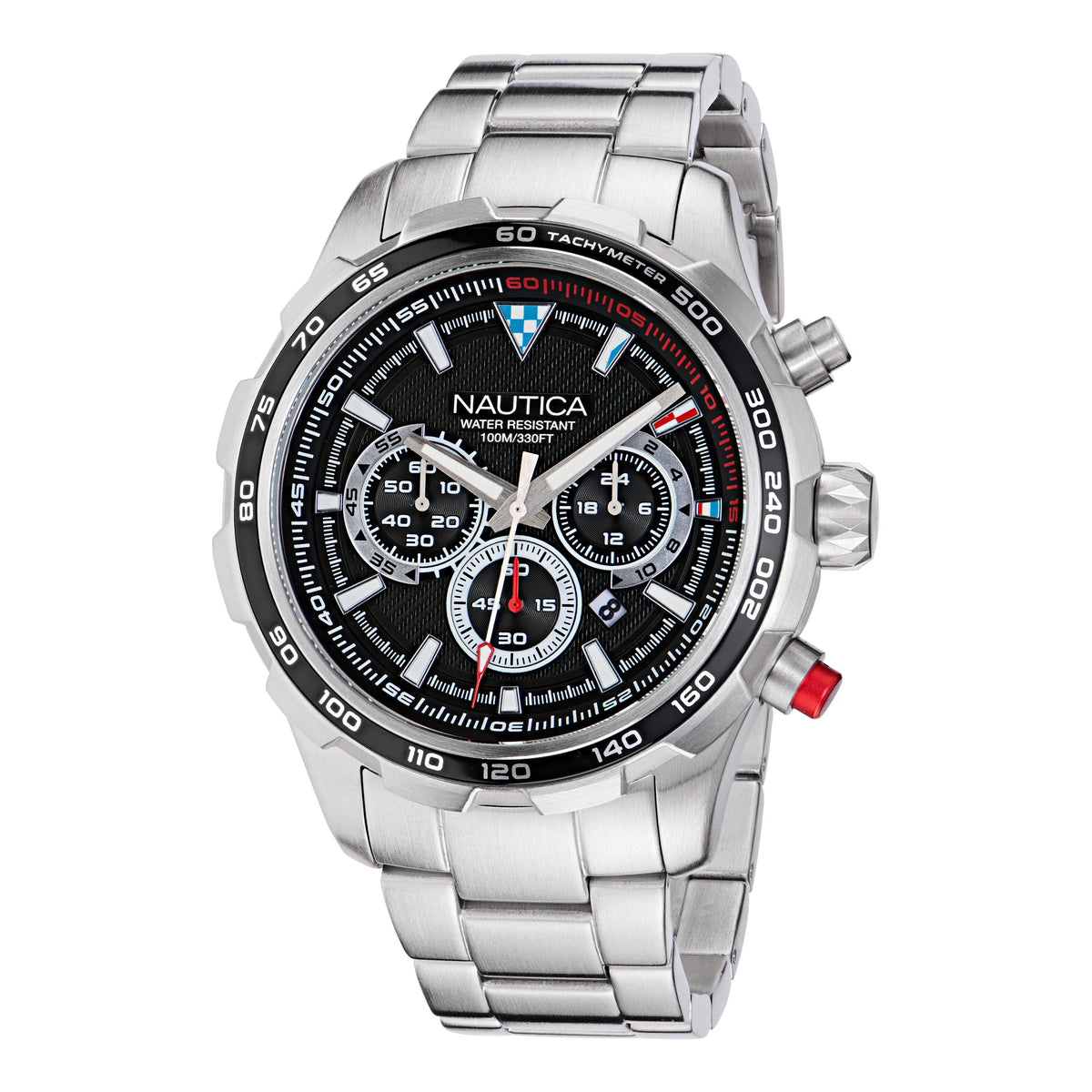 Nautica Mens Nst Stainless Steel Chronograph Watch
