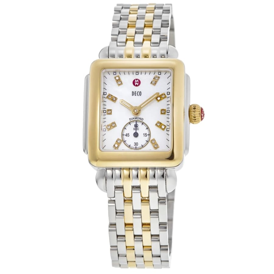 Michele Deco Diamond Two Tone Pearl Dial Women's Watch MWW06V000042