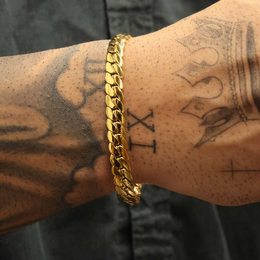 Miami Cuban Link Bracelet (Gold) - 8mm