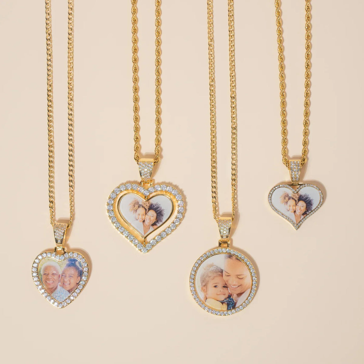 Iced Circle Photo Pendant