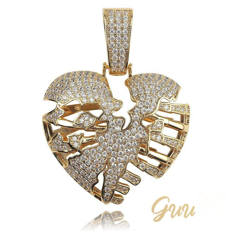 AAA CZ Micro-inlay Rhinestone Hollow Necklace Pendant