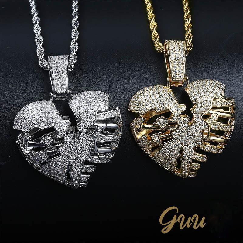 AAA CZ Micro-inlay Rhinestone Hollow Necklace Pendant